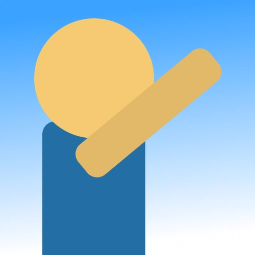 cartoonish avatar waving hello